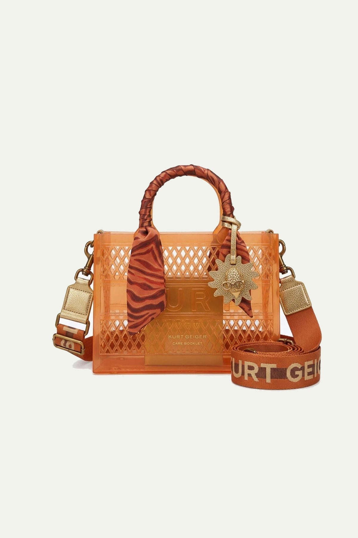 KURT GEIGER LONDON JELLY SM TOTE BAG en color NARANJA  (1)