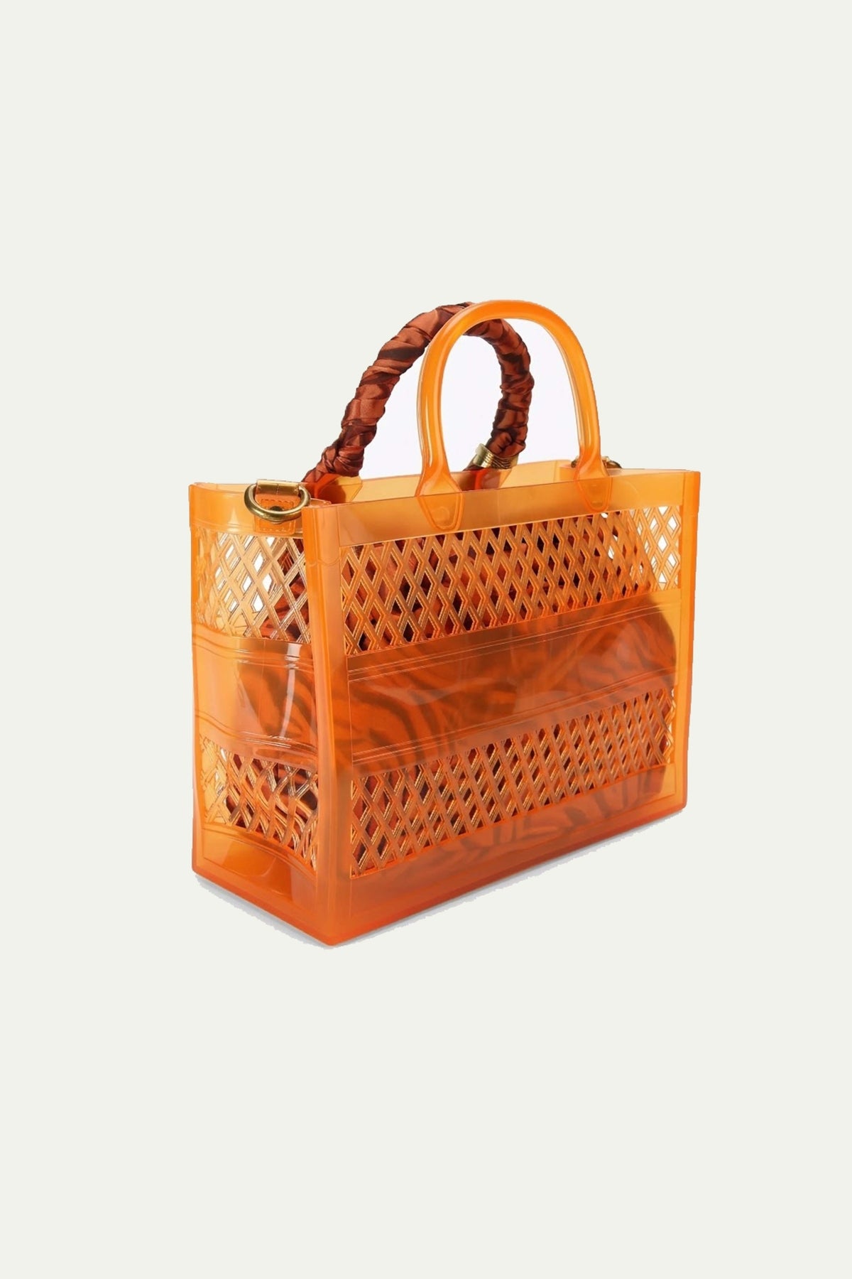 KURT GEIGER LONDON JELLY SM TOTE BAG en color NARANJA  (2)