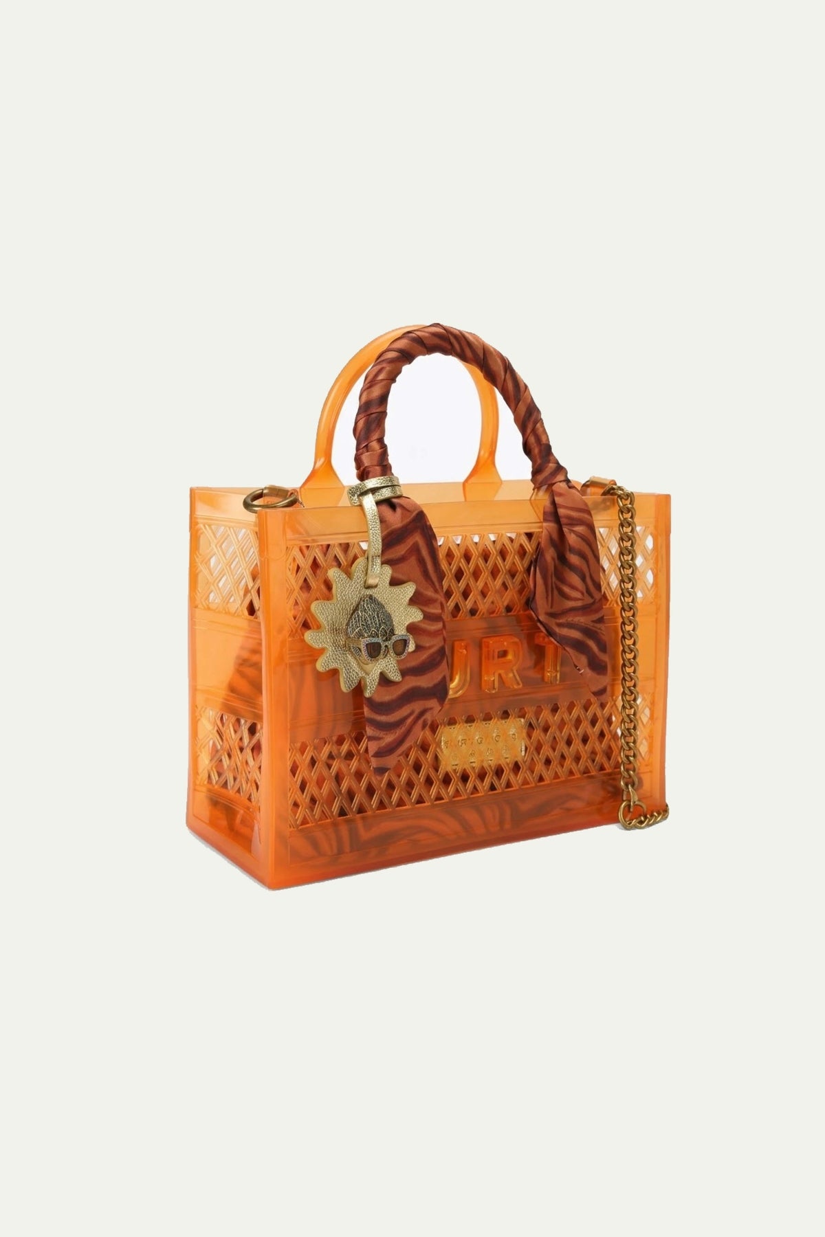 KURT GEIGER LONDON JELLY SM TOTE BAG en color NARANJA  (3)