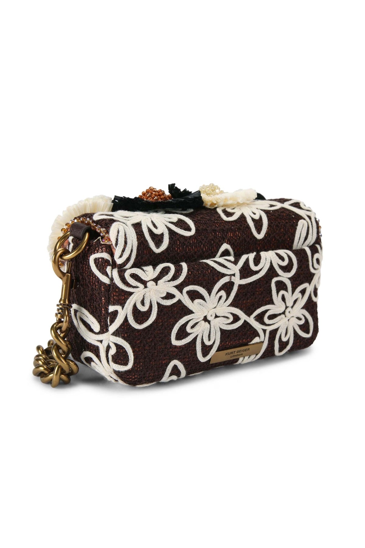 KURT GEIGER LONDON  MINI PIMLICO FLOWER ST  en color MARRON  (2)