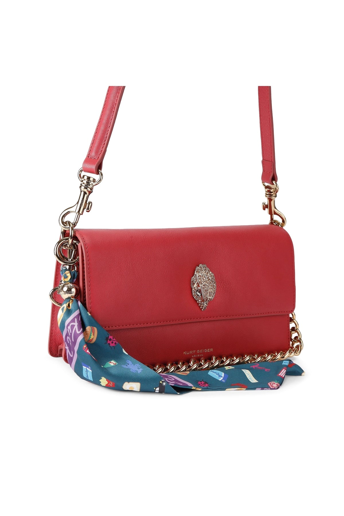 KURT GEIGER LONDON K SLOANE SOFT SHOULDER en color ROJO  (4)