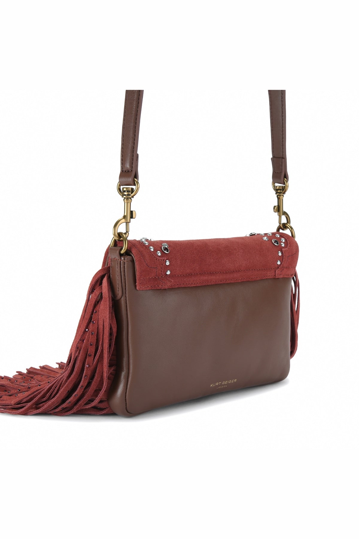 KURT GEIGER LONDON K SM OXFORD FRINGE SHOOUL en color BURDEOS  (2)