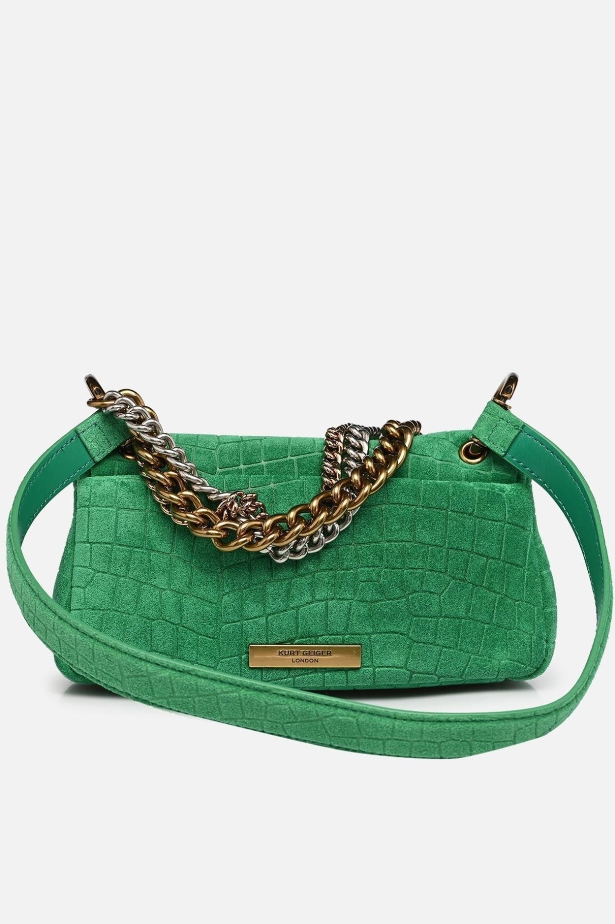 KURT GEIGER LONDON  PIMLICO BAG CHAIN  en color VERDE  (3)