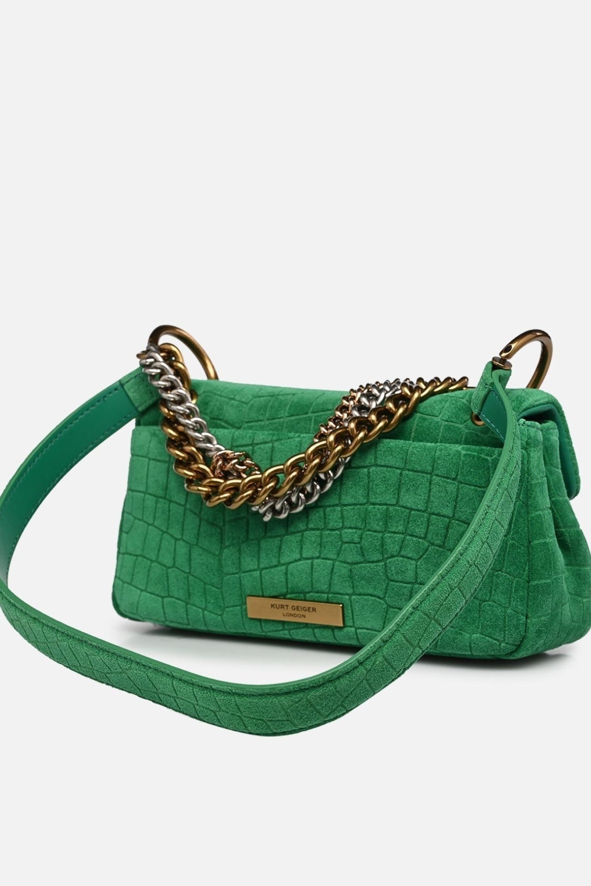 KURT GEIGER LONDON  PIMLICO BAG CHAIN  en color VERDE  (4)