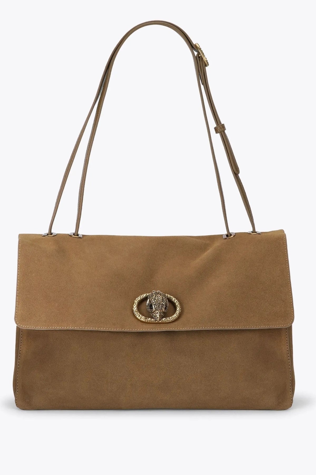 KURT GEIGER LONDON K CHELSEA LG SLOUCH FLAP en color MARRON CLARO  (2)
