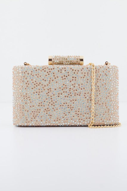 MENBUR M BOLSO FIESTA CLUTCH GLITTERS en color ORO  (1)
