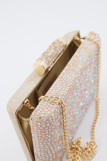 MENBUR M BOLSO FIESTA CLUTCH GLITTERS en color ORO  (3)