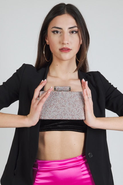 MENBUR M BOLSO FIESTA CLUTCH GLITTERS en color ROSA  (5)