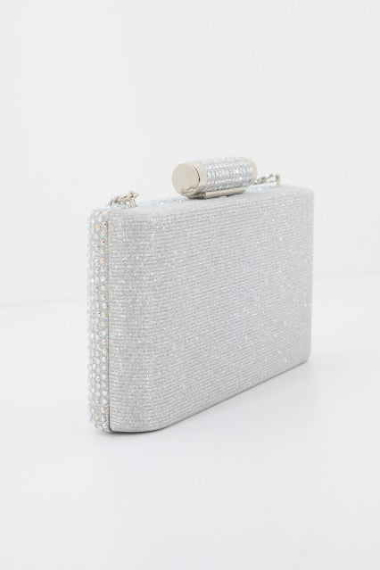MENBUR M BOLSO FIESTA CLUTCH GLITTERS en color PLATA  (2)