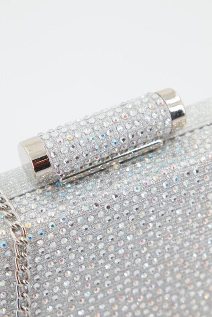 MENBUR M BOLSO FIESTA CLUTCH GLITTERS en color PLATA  (4)