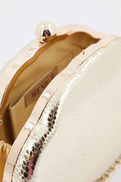 MENBUR M BOLSO FIESTA METALIZADO ANIM en color ORO  (3)