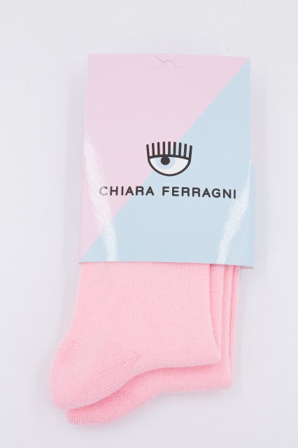 CHIARA FERRAGNI MAXI LOGOMANIA LUREX SOCKS en color ROSA  (1)