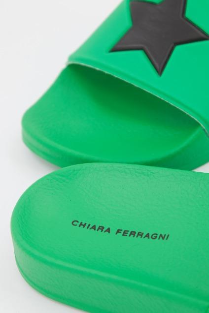 CHIARA FERRAGNI EYE STAR SLIDERS en color VERDE  (4)
