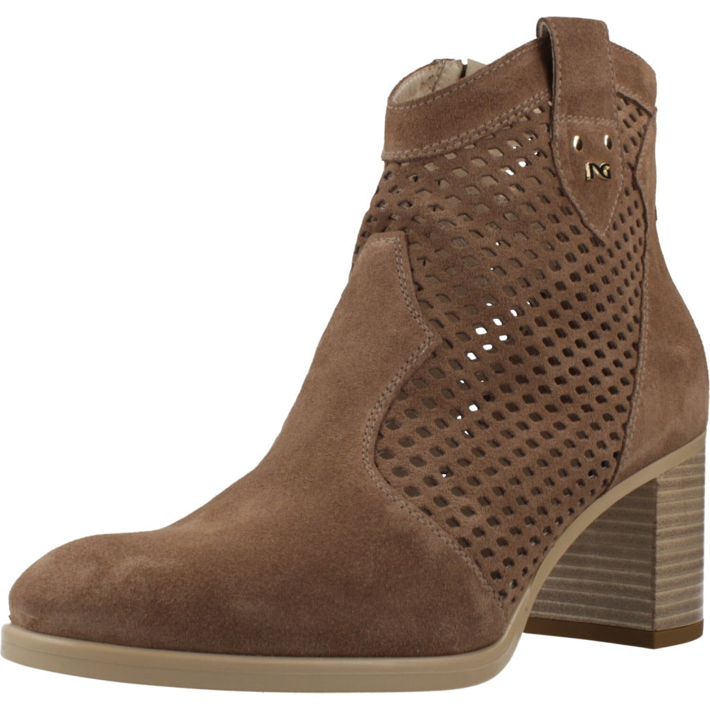 NERO GIARDINI BOTIN TACON VELOUR en color MARRON  (1)