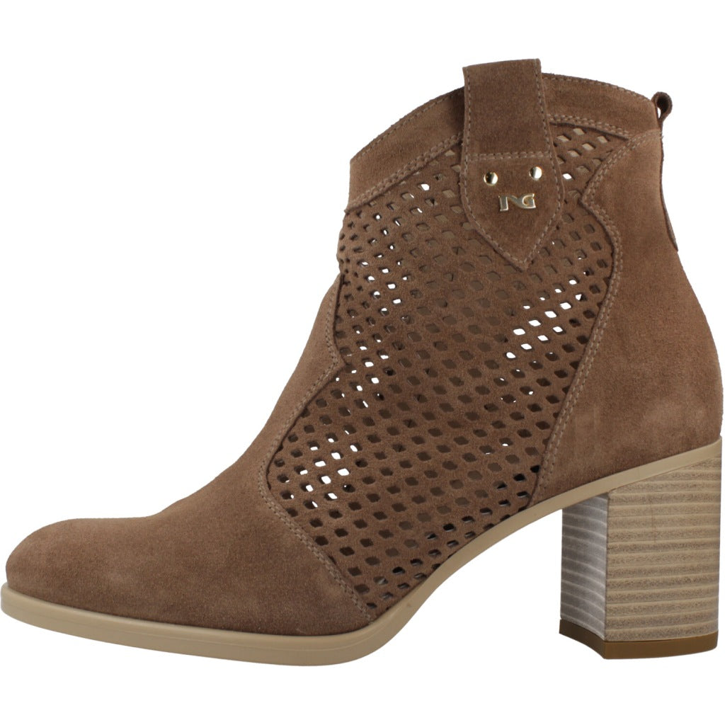 NERO GIARDINI BOTIN TACON VELOUR en color MARRON  (2)
