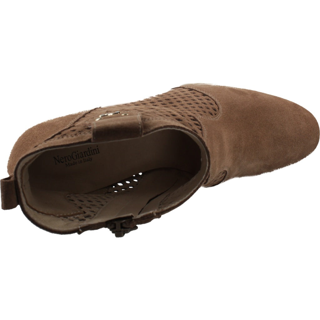 NERO GIARDINI BOTIN TACON VELOUR en color MARRON  (6)