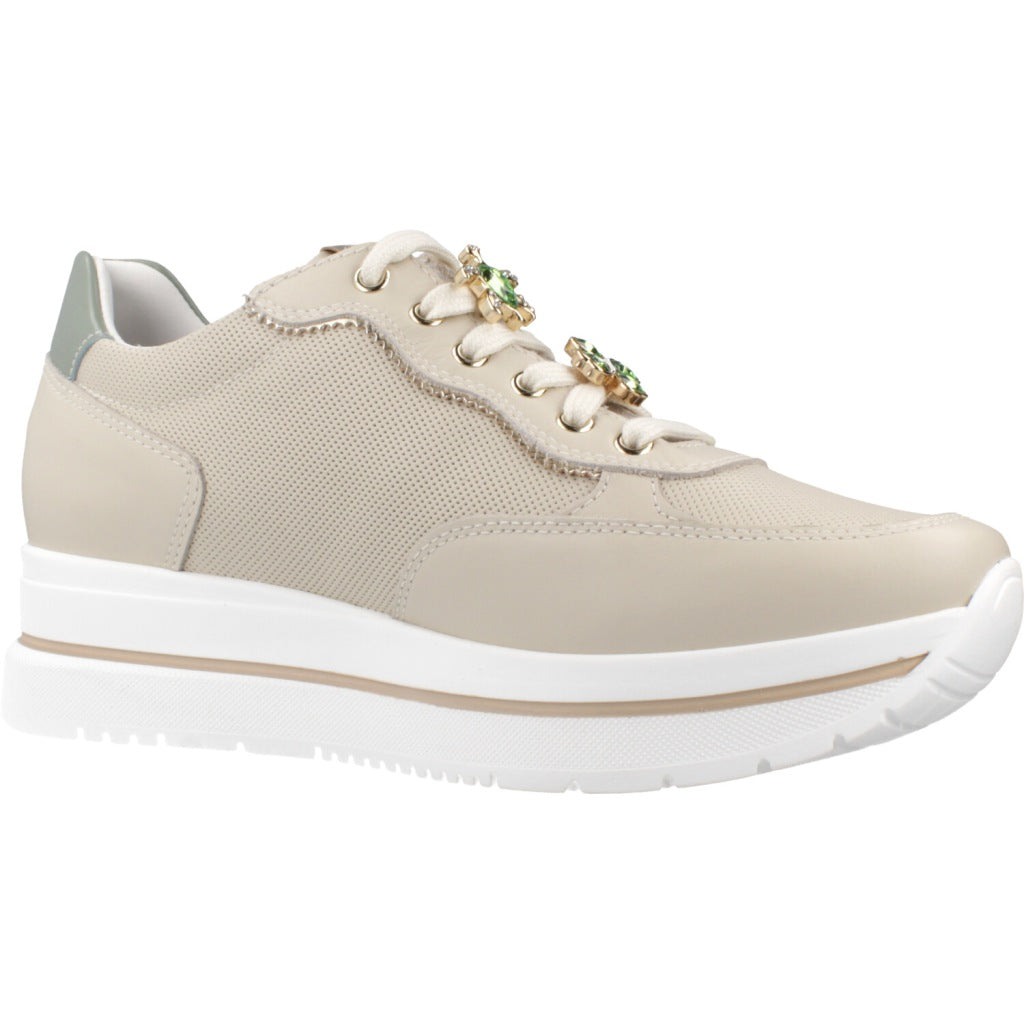 NERO GIARDINI DEPORTIVO CORDONES VELVET en color BEIS  (5)