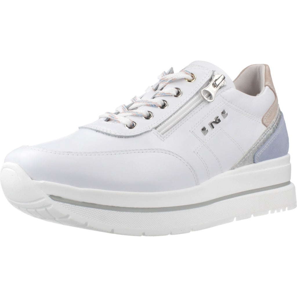 NERO GIARDINI DEPORTIVO CORDONES VELVET en color BLANCO  (1)