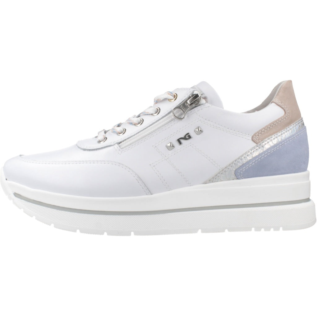 NERO GIARDINI DEPORTIVO CORDONES VELVET en color BLANCO  (2)