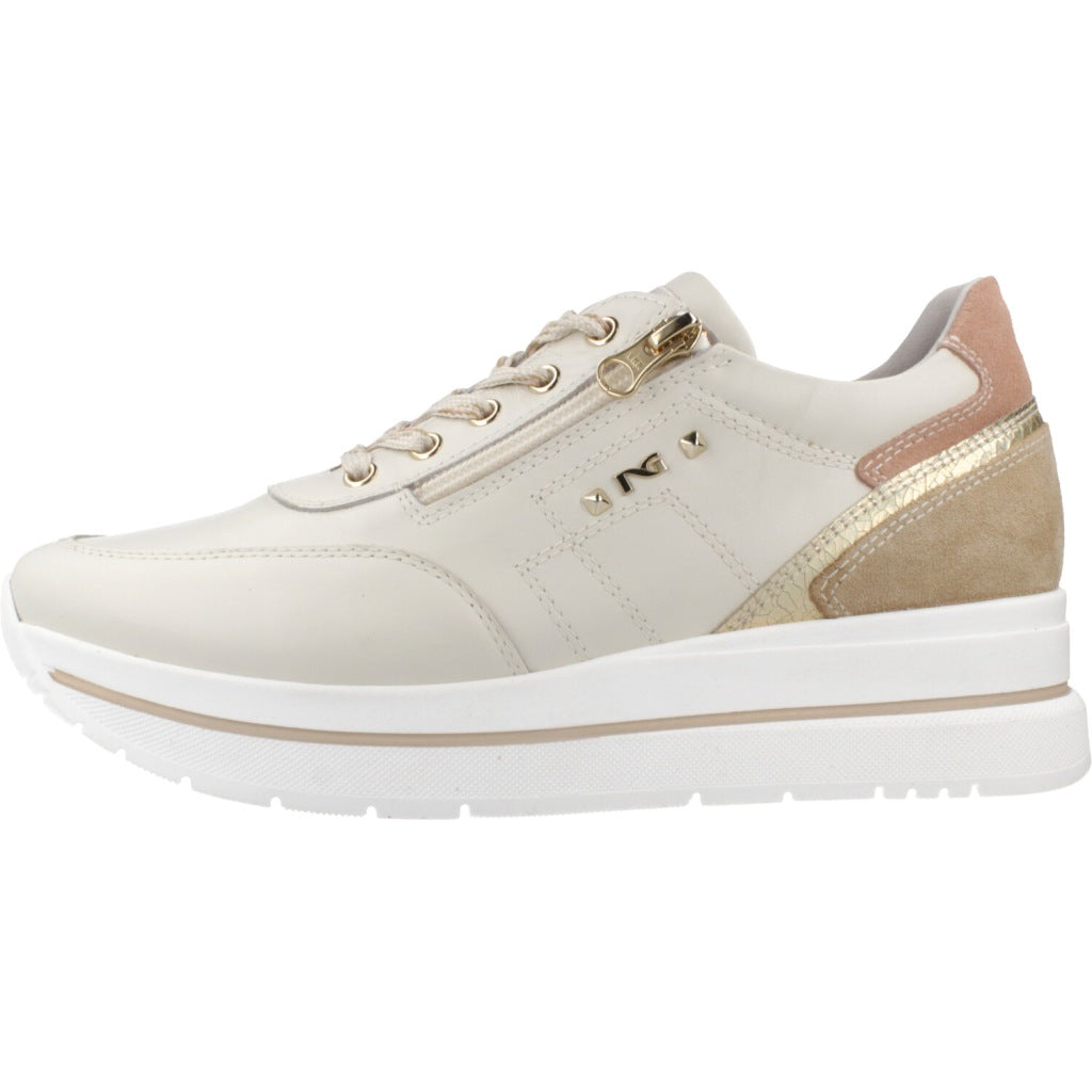 NERO GIARDINI DEPORTIVO CORDONES VELVET en color BEIS  (2)