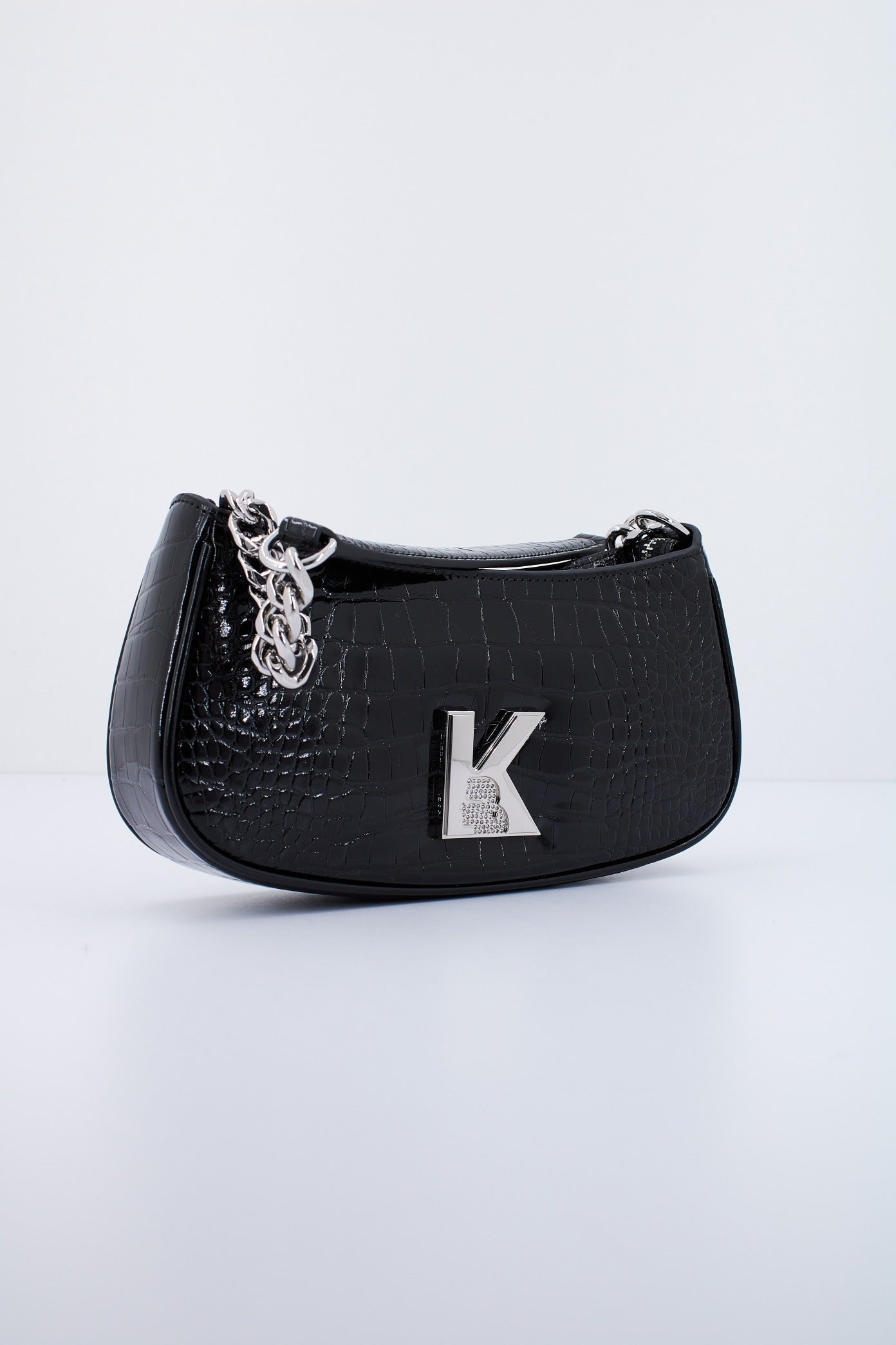 KARL LAGERFELD KAMEO SHOULDERBAG CROC en color NEGRO  (2)