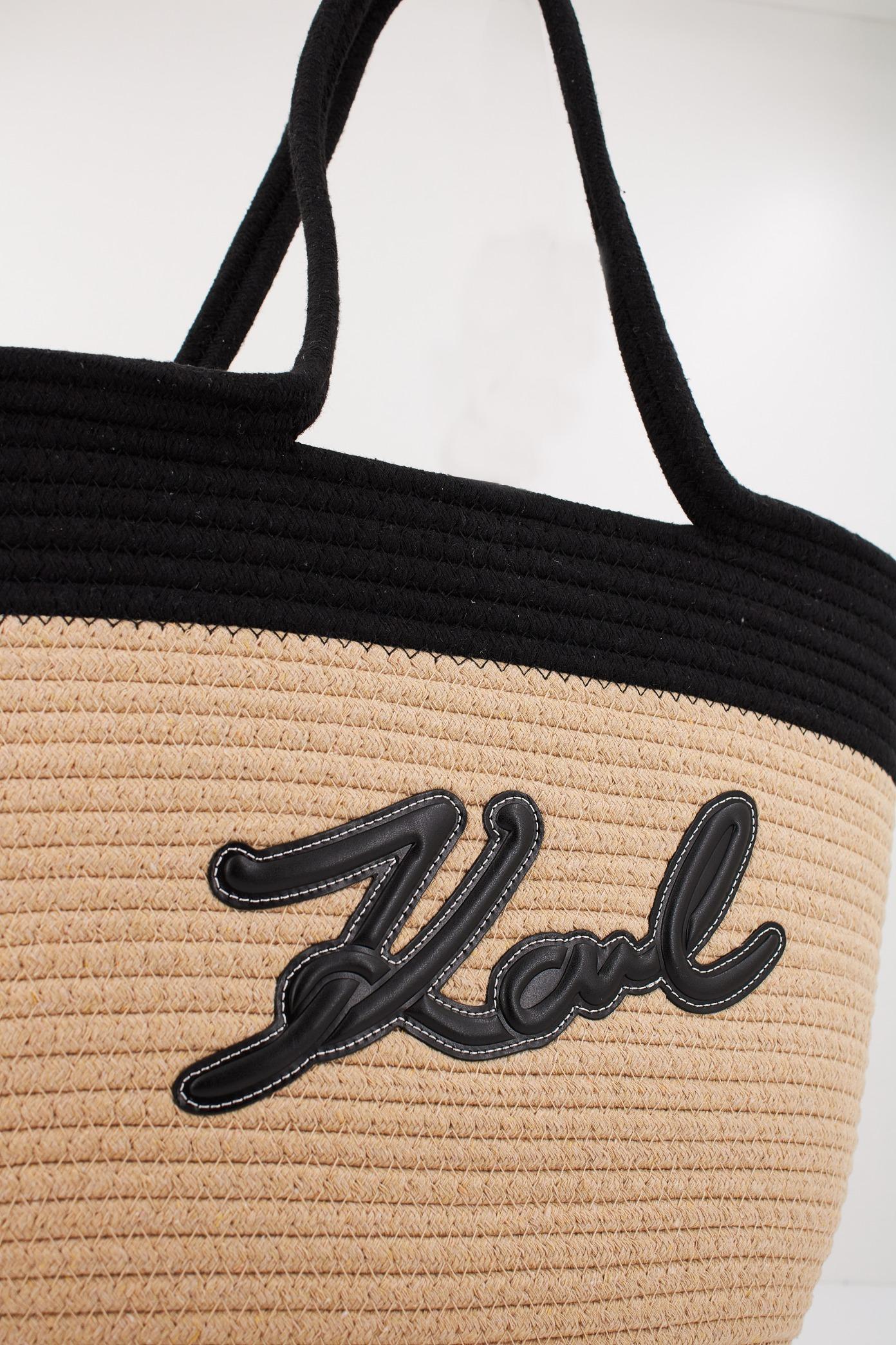 KARL LAGERFELD K/SIGNATURE BEACH BASKET en color NEGRO  (4)