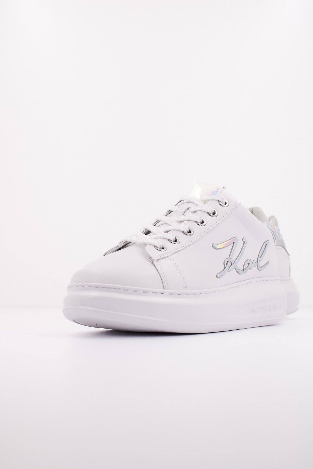 KARL LAGERFELD KAPRI SIGNIA LACE LTHR en color BLANCO  (2)