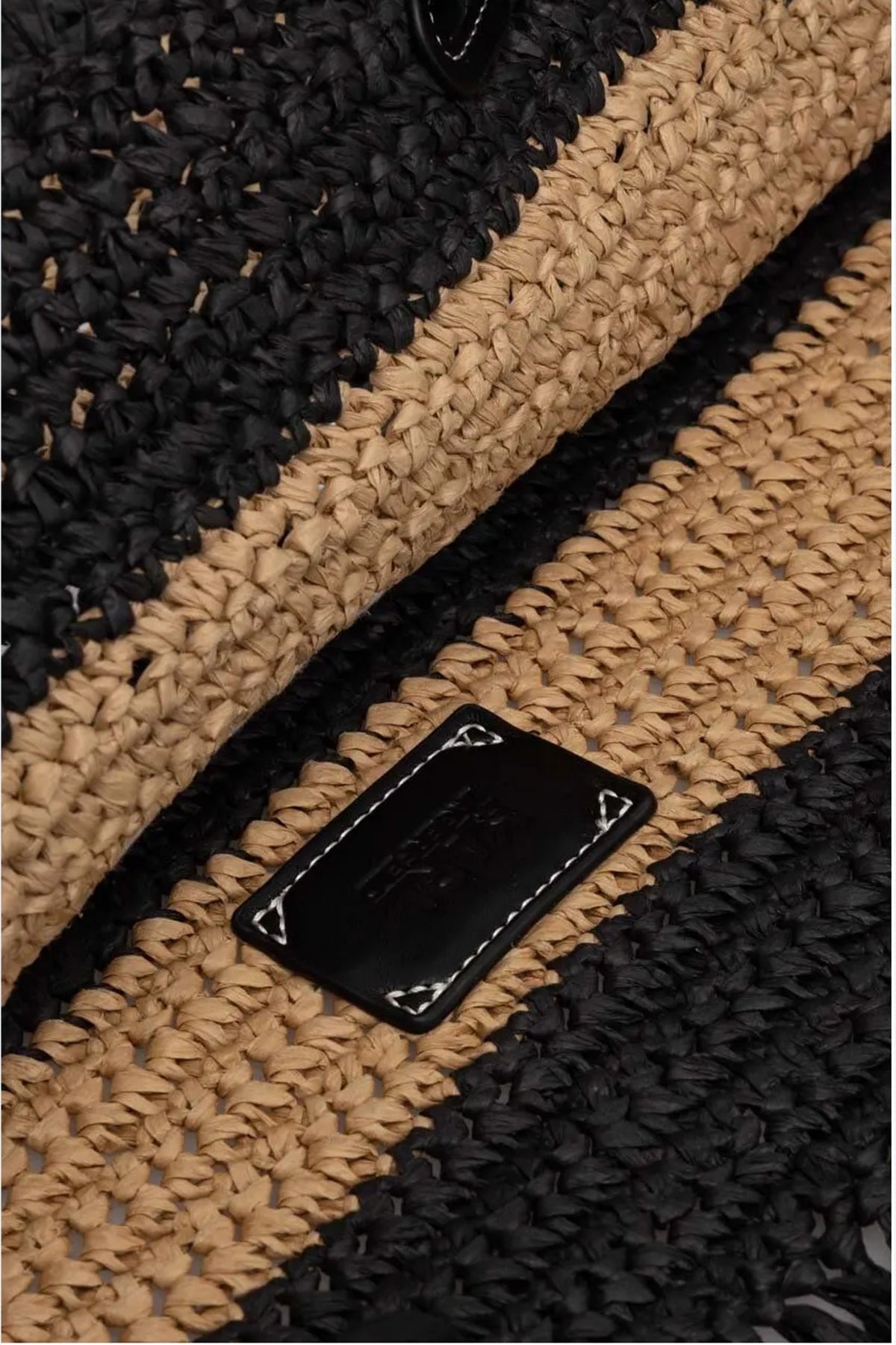 KARL LAGERFELD RSG RAFFIA TOTE STRIPE en color NEGRO  (3)