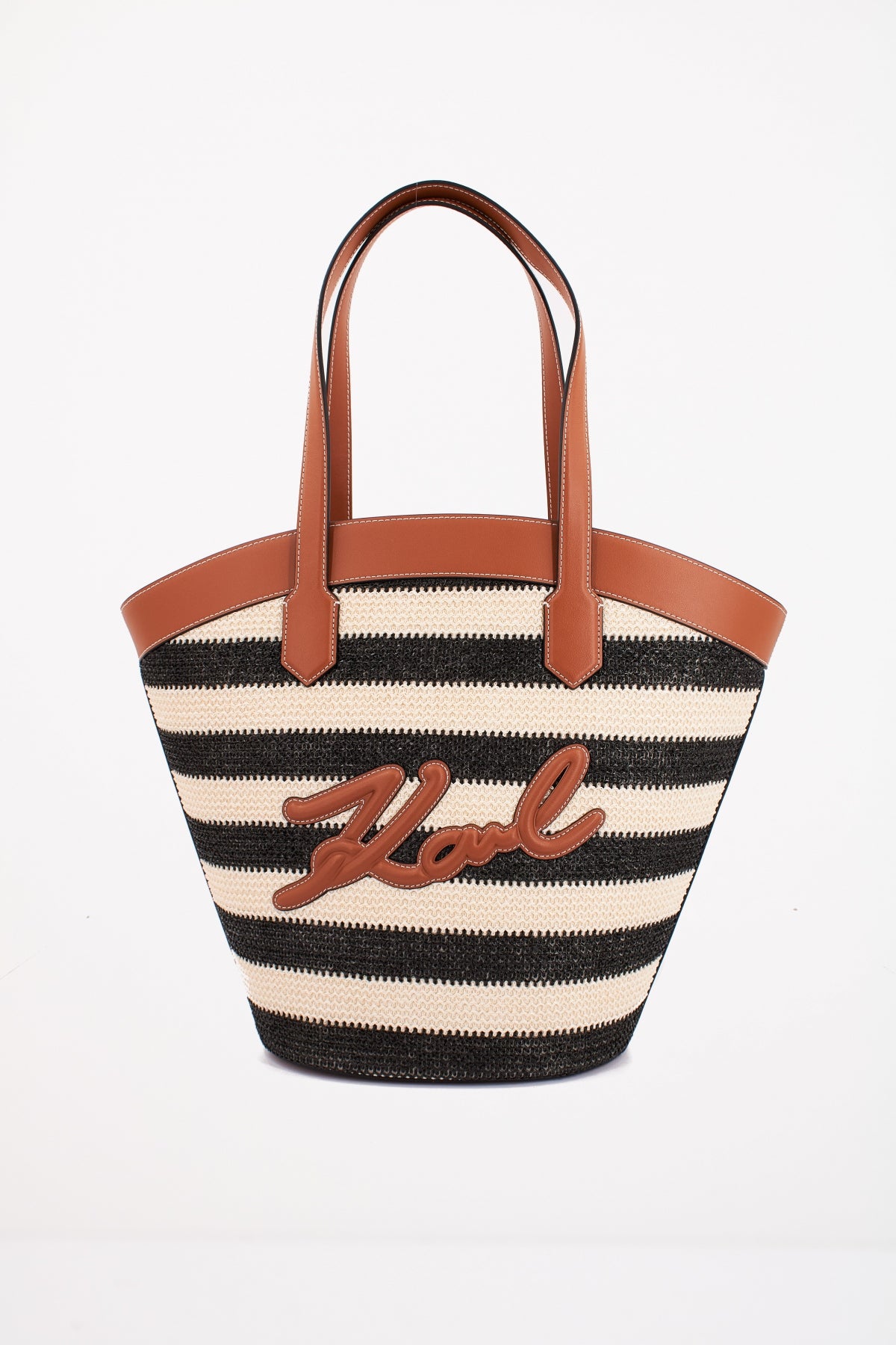 KARL LAGERFELD K/SIGNATURE TULIP MD TOTE RAFFIA en color BLANCO  (1)