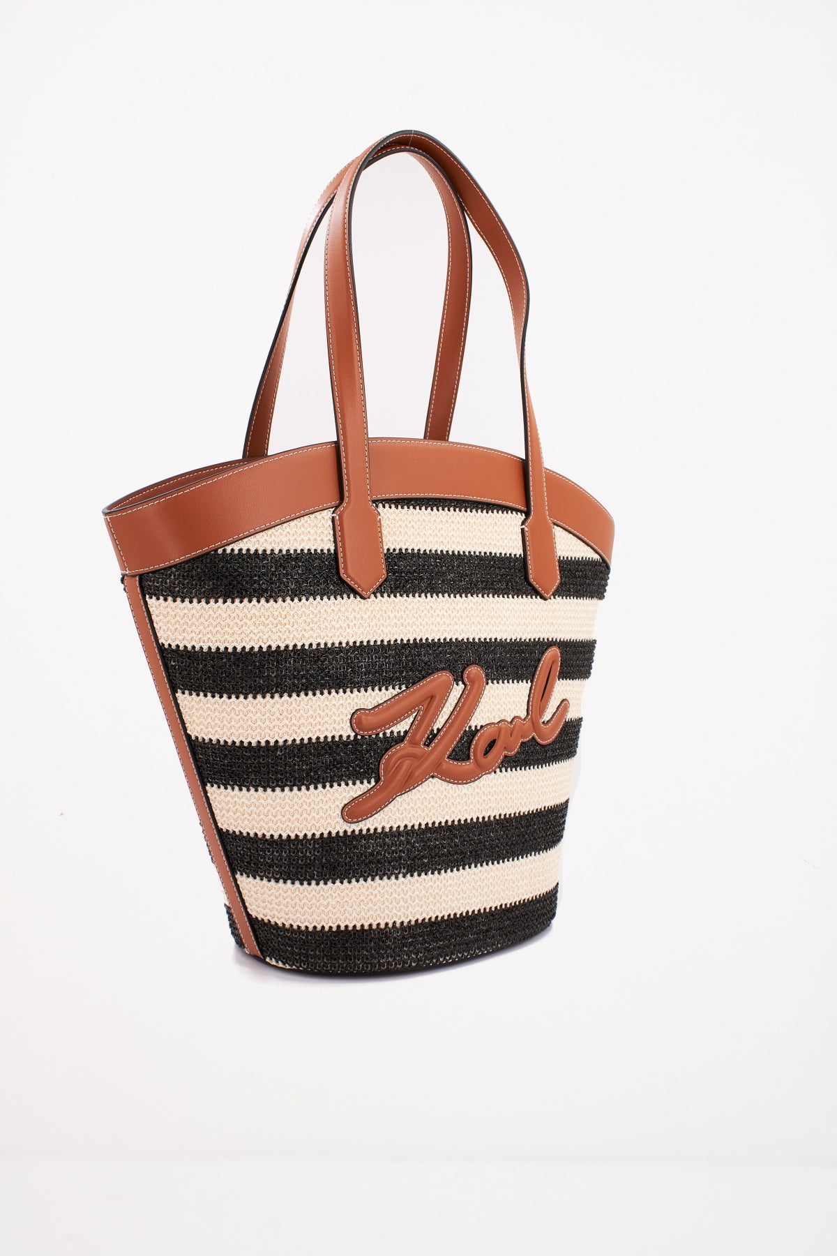 KARL LAGERFELD K/SIGNATURE TULIP MD TOTE RAFFIA en color BLANCO  (2)