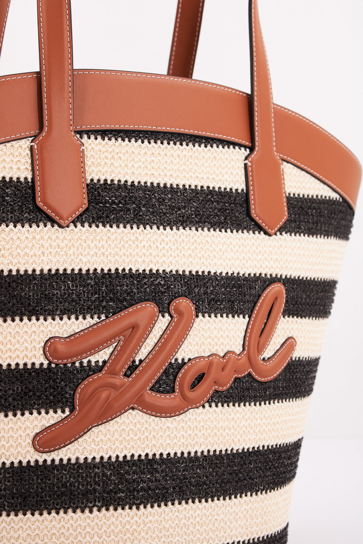 KARL LAGERFELD K/SIGNATURE TULIP MD TOTE RAFFIA en color BLANCO  (4)