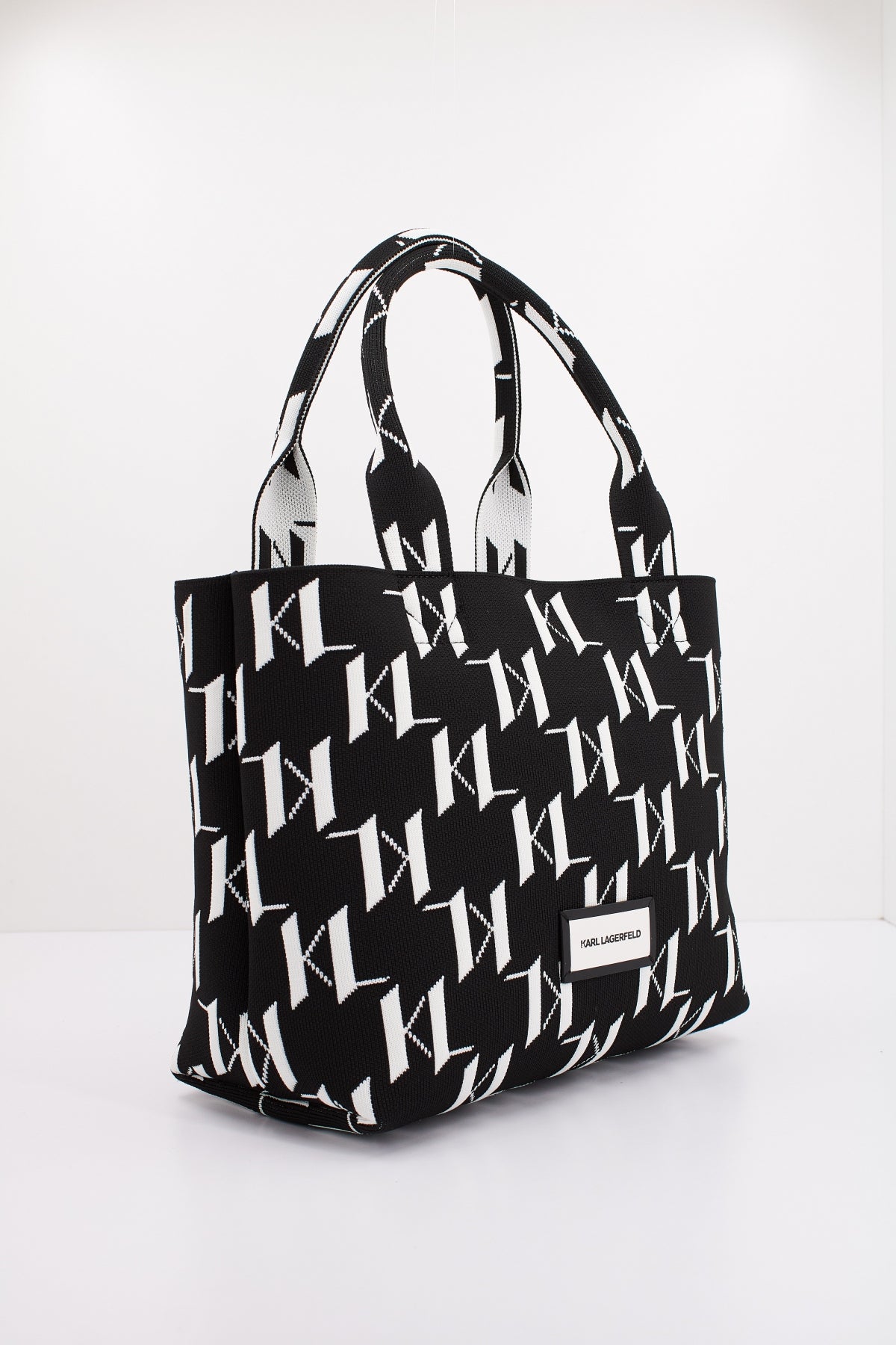 KARL LAGERFELD K/MONOGRAN KNIT MD TOTE en color NEGRO  (1)