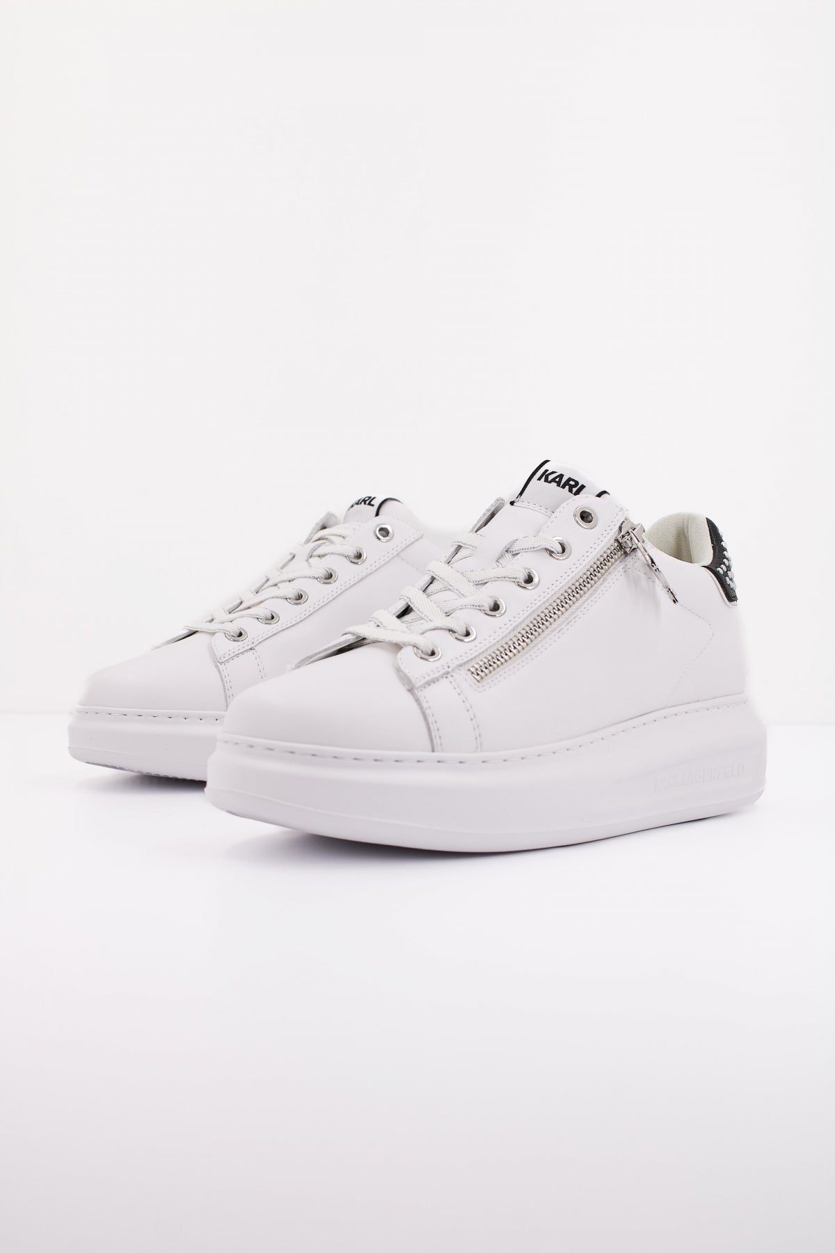 KARL LAGERFELD KAPRI STUD ZIP LO LACE en color BLANCO  (2)