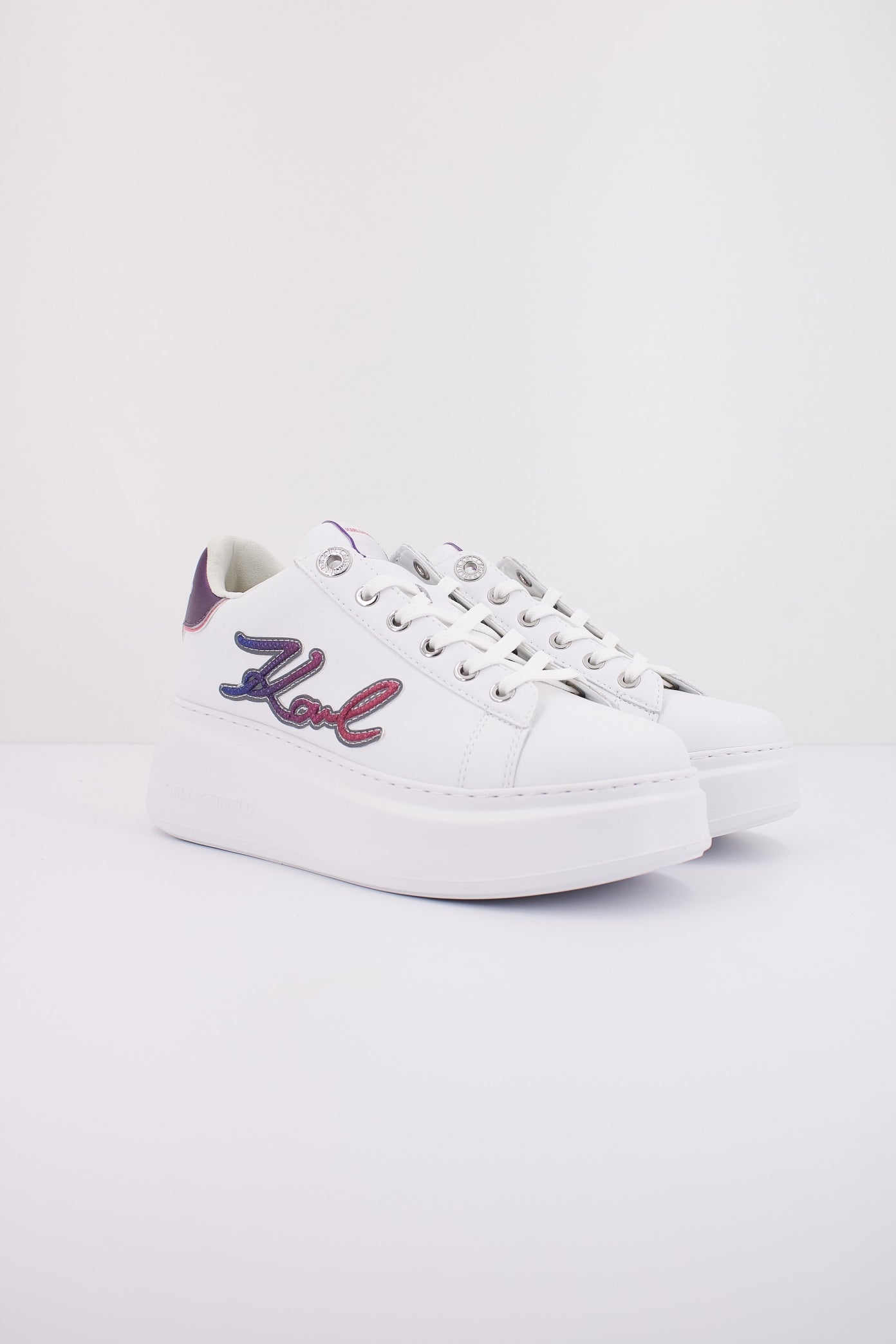 KARL LAGERFELD ANAKAPRI SIGNIA LACE LTHR en color BLANCO  (2)