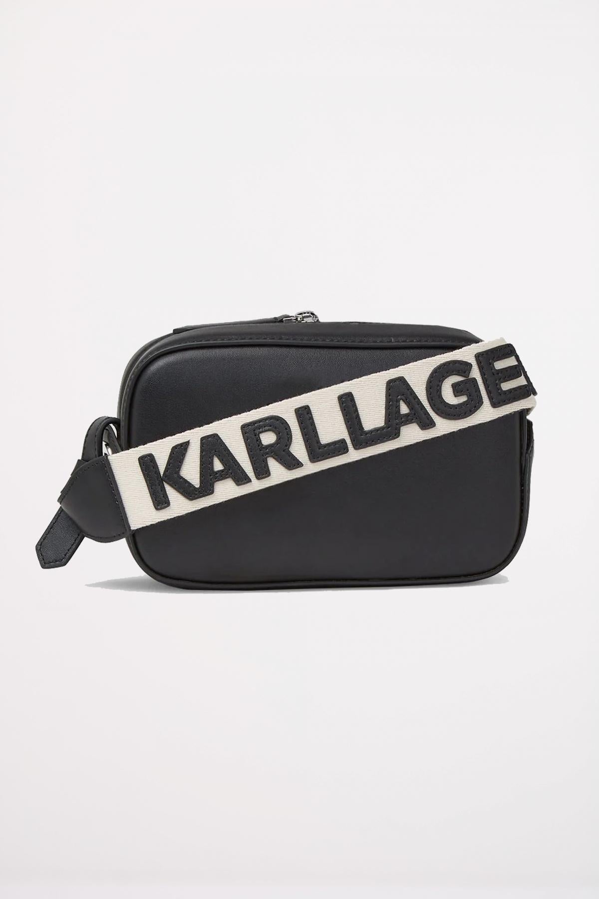 KARL LAGERFELD CIRLCE CAMERA BAG PERFORAT en color NEGRO  (2)