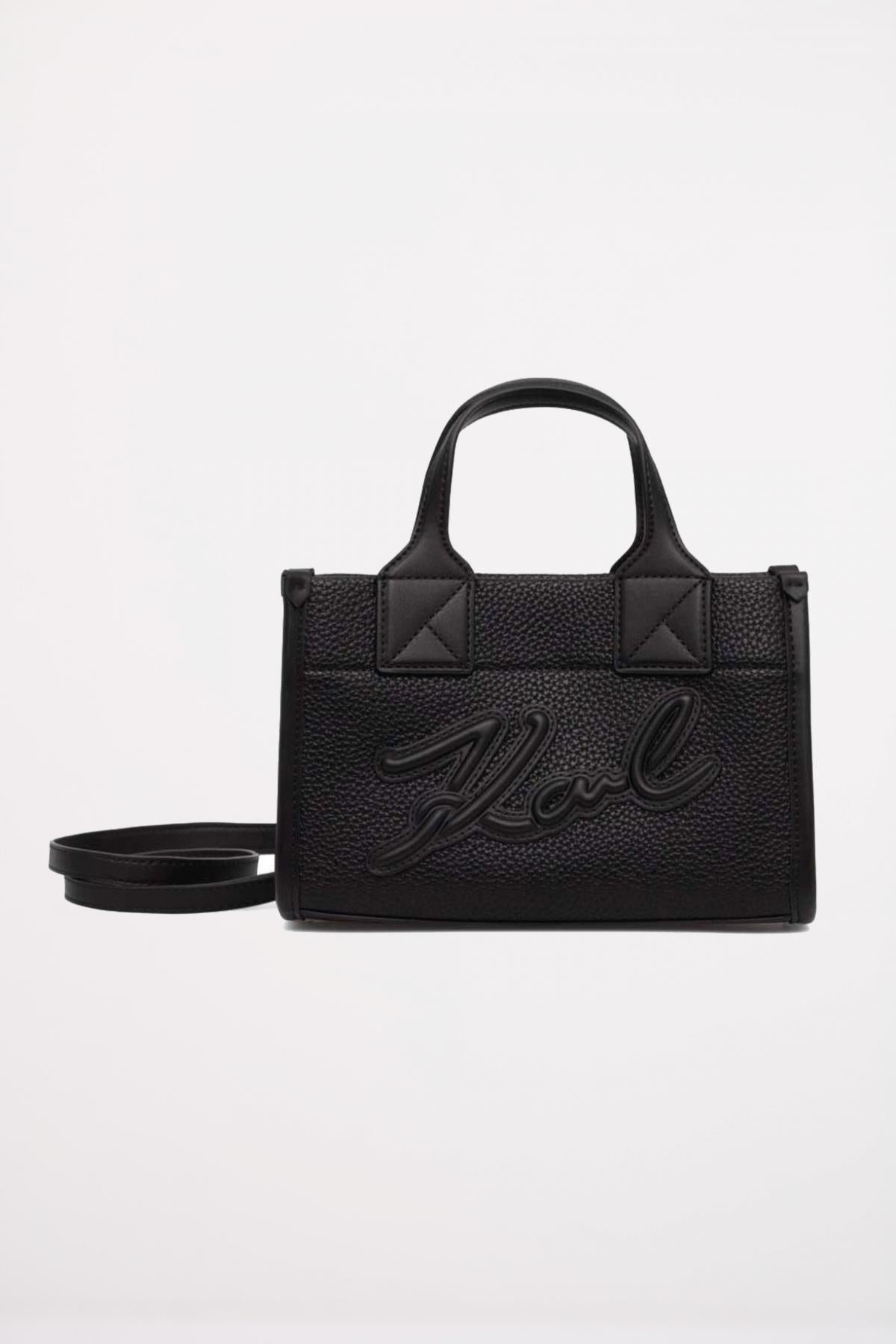 KARL LAGERFELD SKUARE SM TOTE GRAINY en color NEGRO  (1)