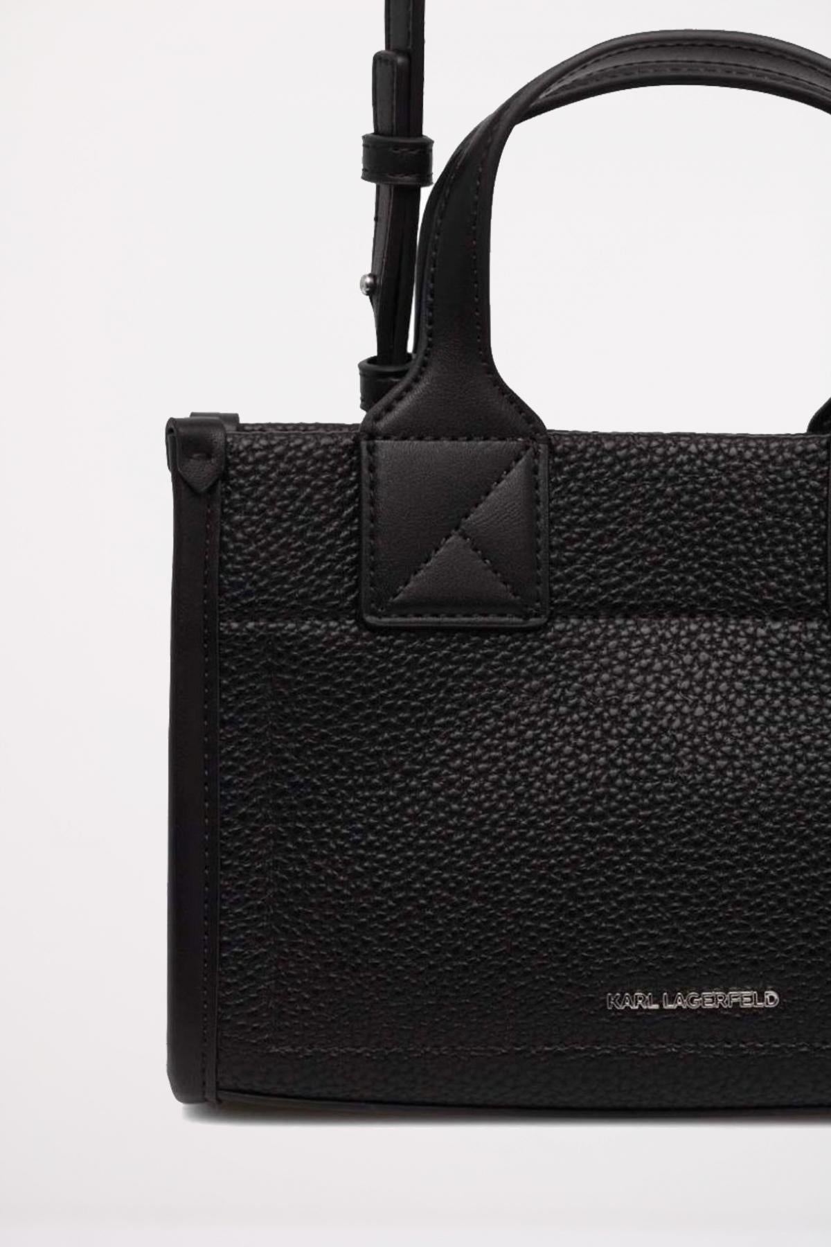 KARL LAGERFELD SKUARE SM TOTE GRAINY en color NEGRO  (3)