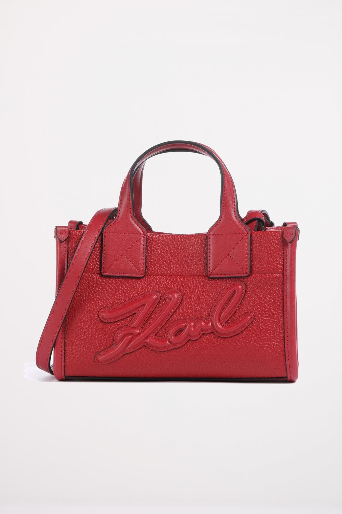 KARL LAGERFELD SKUARE SM TOTE GRAINY en color ROJO  (1)
