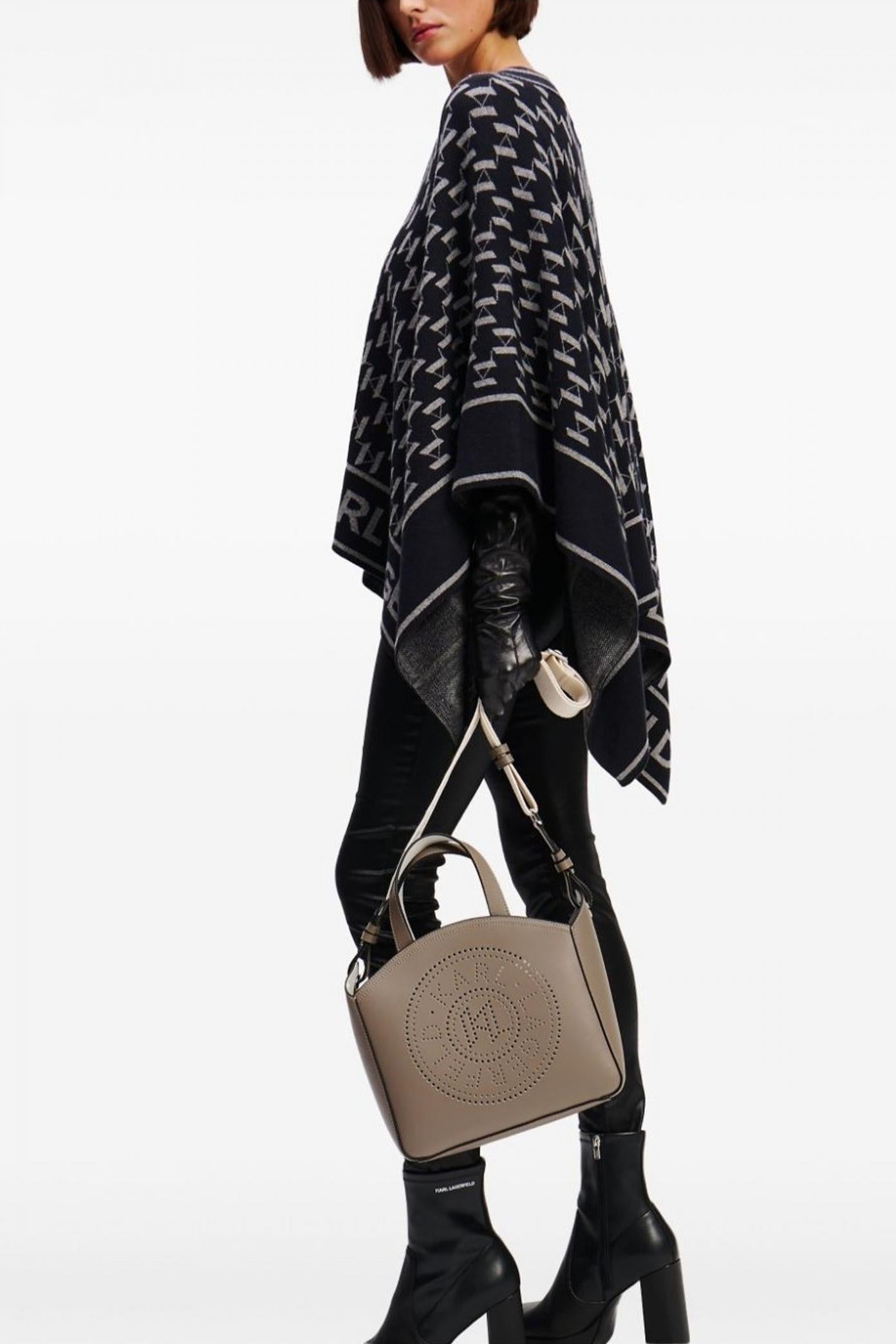 KARL LAGERFELD K CIRCLE SM TOTE PERFORATE en color BEIS  (5)