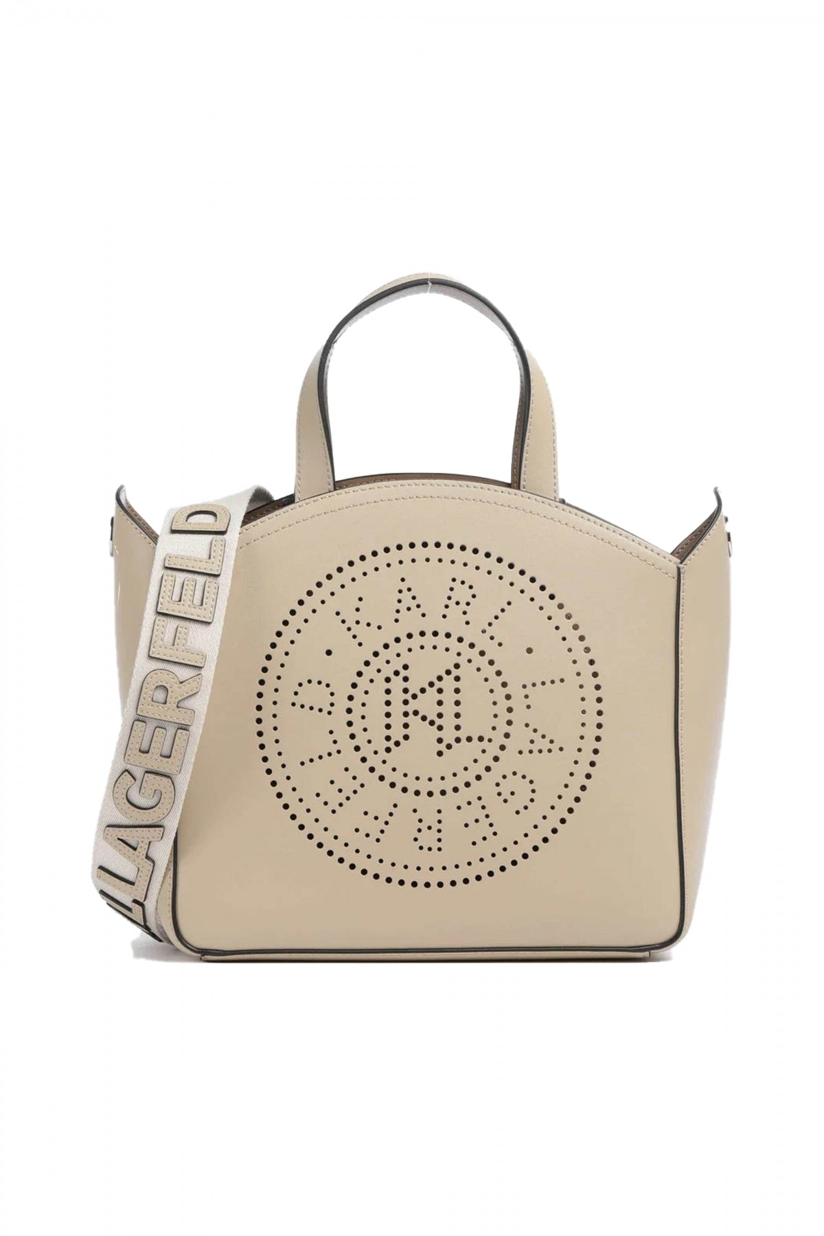 KARL LAGERFELD K CIRCLE SM TOTE PERFORATE en color BEIS  (1)