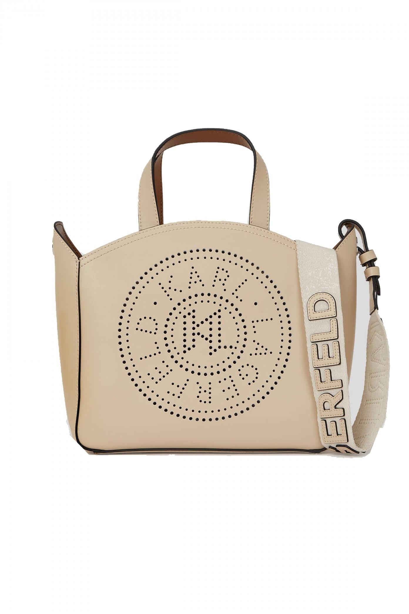 KARL LAGERFELD K CIRCLE SM TOTE PERFORATE en color BEIS  (1)