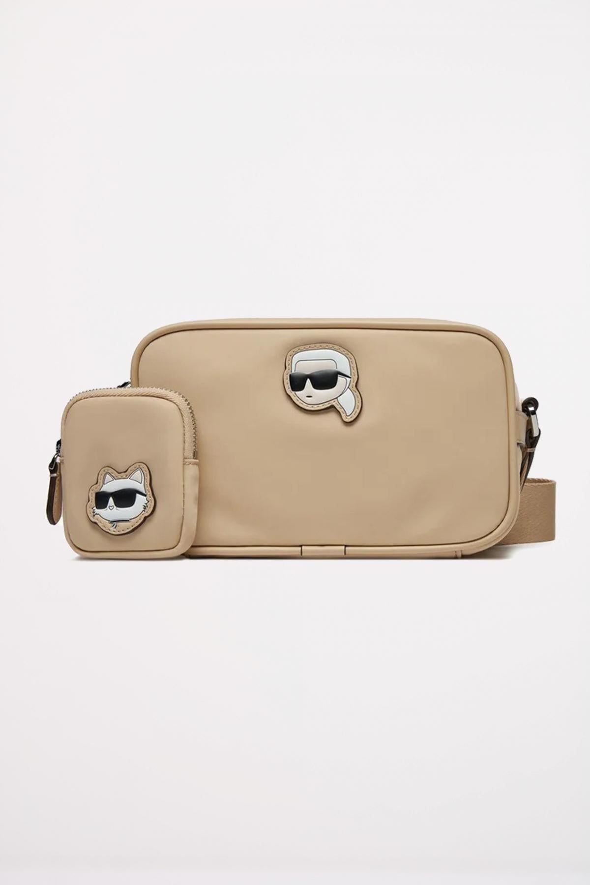 KARL LAGERFELD IKON NYLON CAMERA BAG en color BEIS  (1)