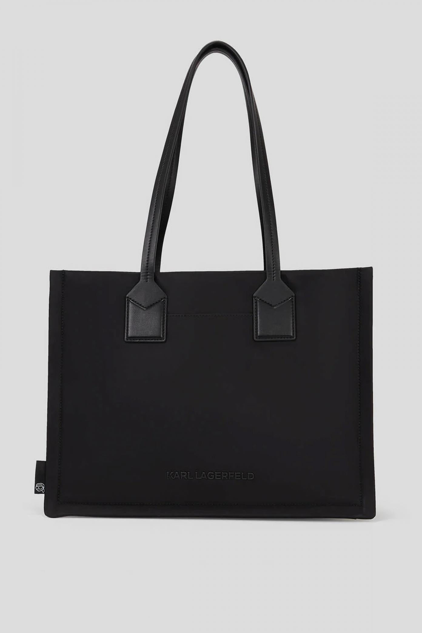 KARL LAGERFELD IKON NYLON MD SQUARE TOTE en color NEGRO  (2)