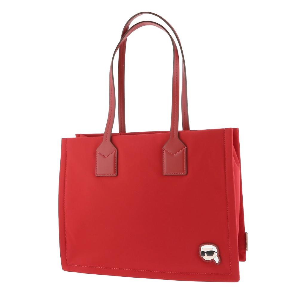 KARL LAGERFELD IKON NYLON MD SQUARE TOTE en color ROJO  (4)