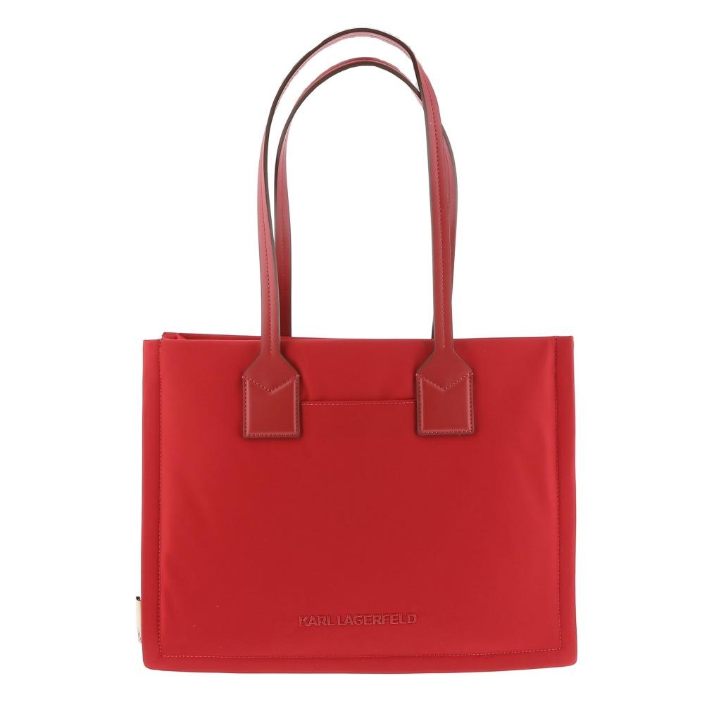 KARL LAGERFELD IKON NYLON MD SQUARE TOTE en color ROJO  (5)