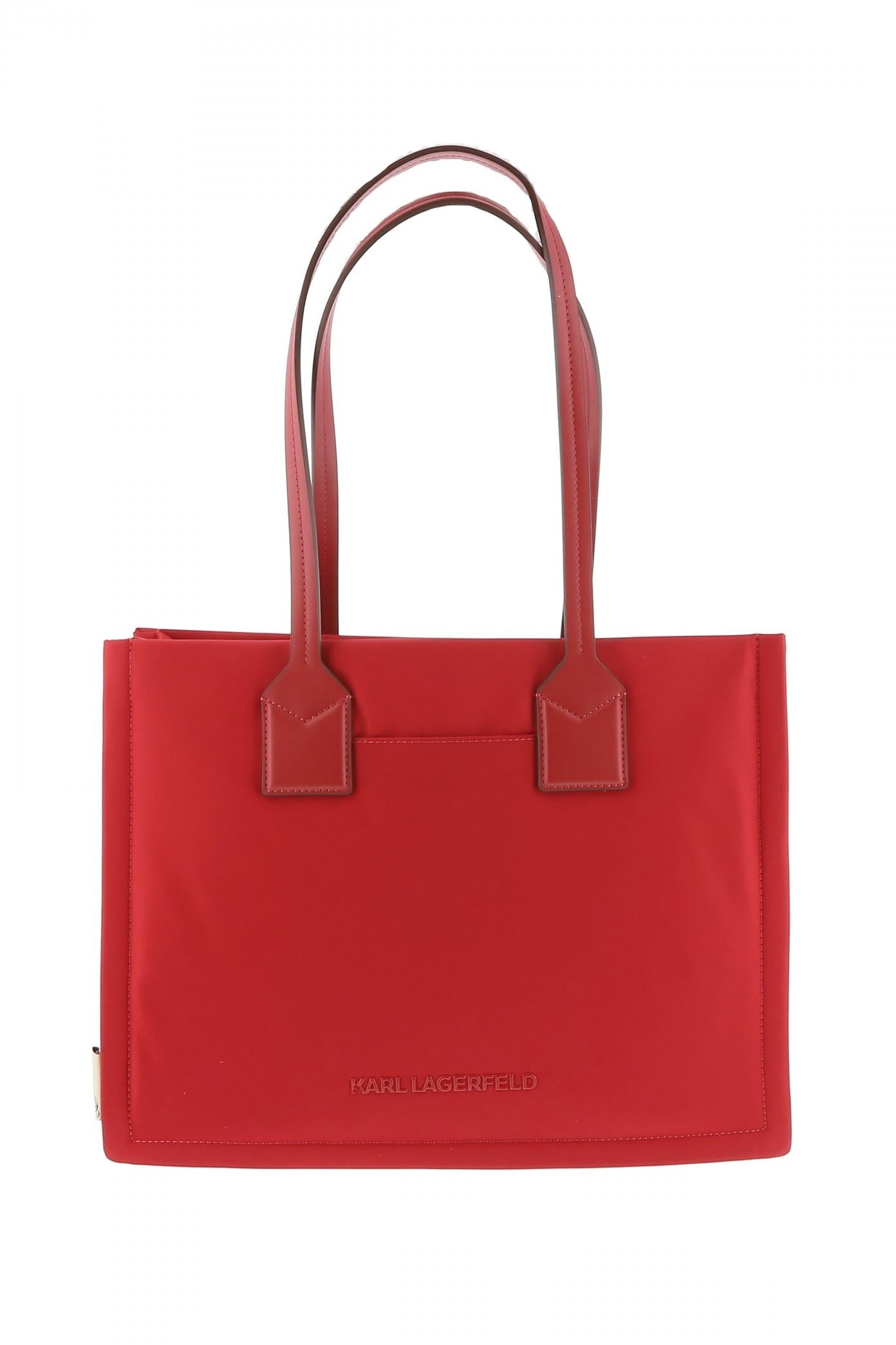 KARL LAGERFELD IKON NYLON MD SQUARE TOTE en color ROJO  (2)