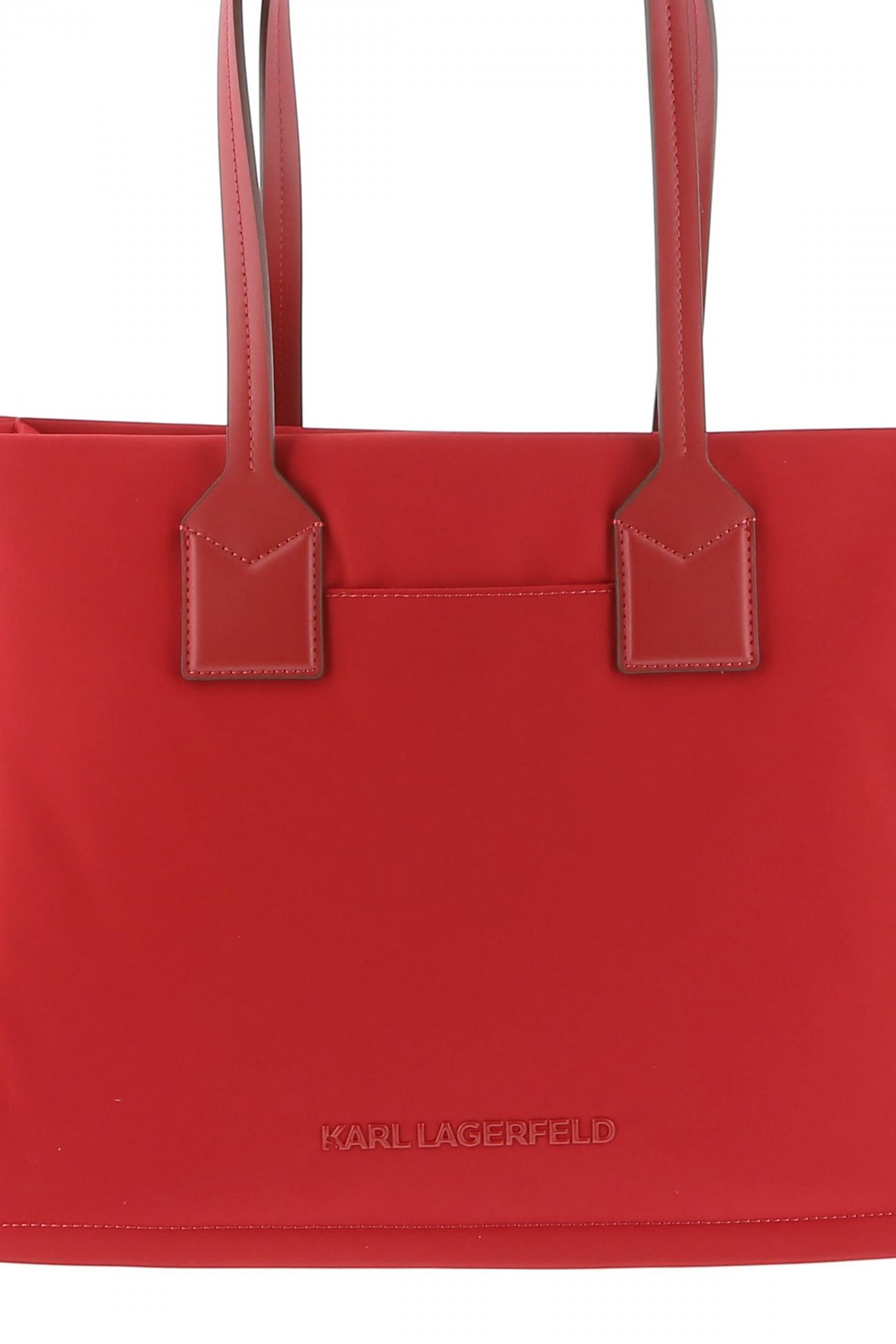 KARL LAGERFELD IKON NYLON MD SQUARE TOTE en color ROJO  (3)