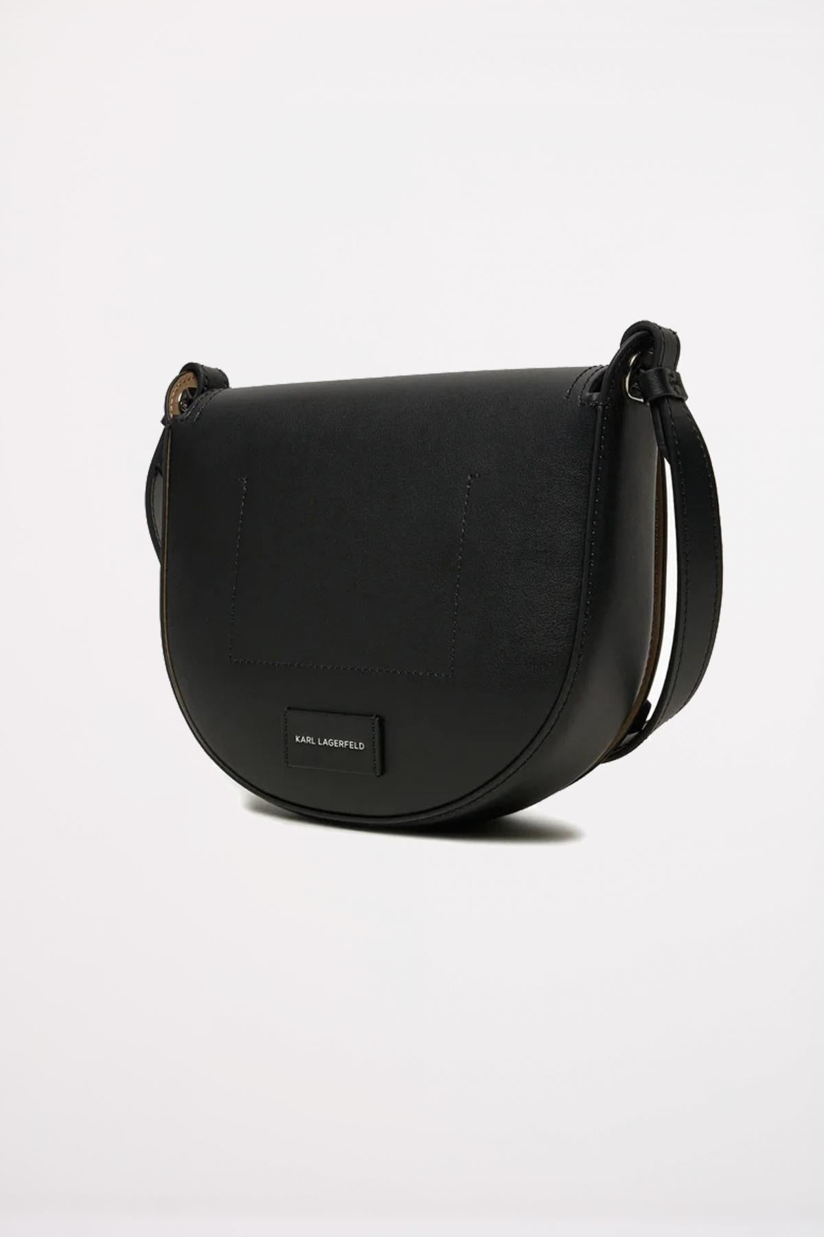 KARL LAGERFELD CIRCLE SADDLE PERFORTATED en color NEGRO  (2)