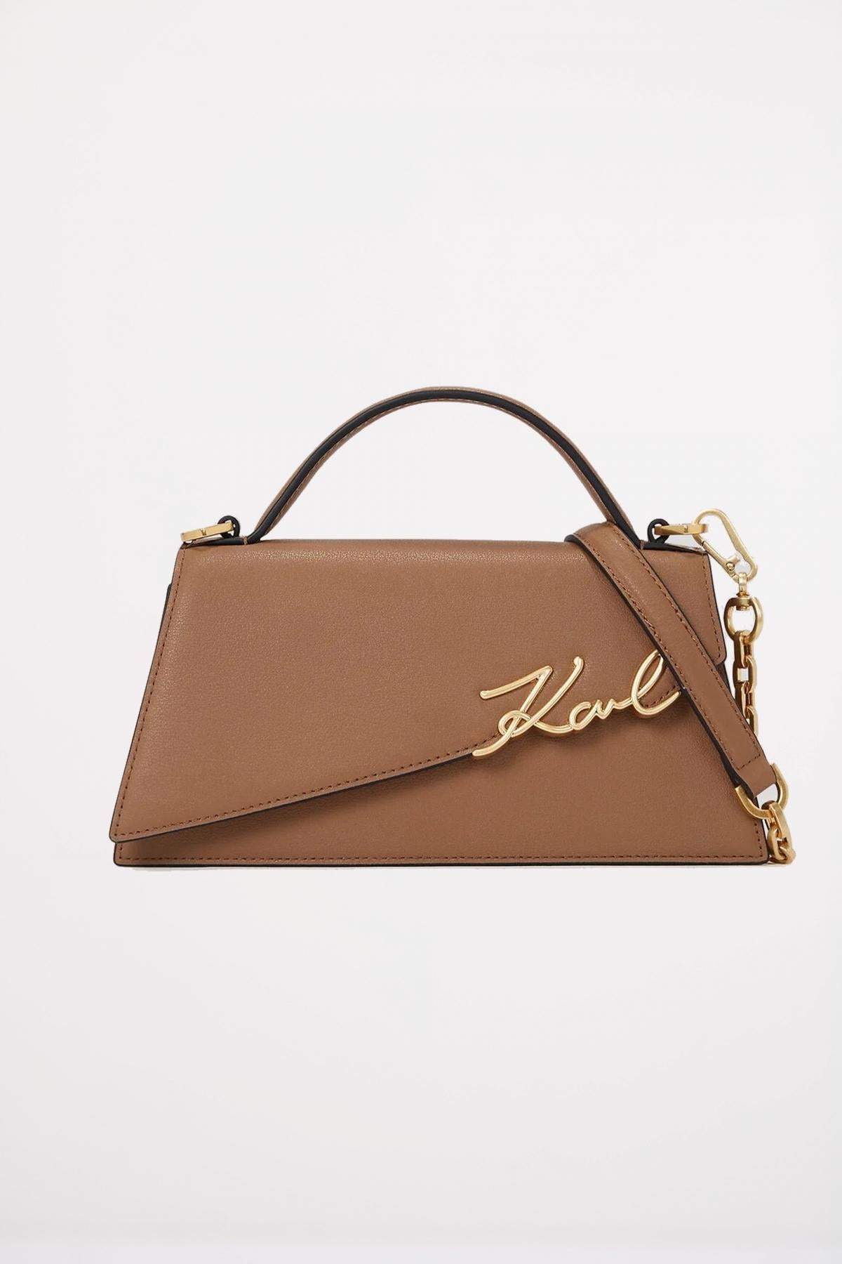 KARL LAGERFELD SIGNATURE SLIM CROSSBODY en color MARRON  (1)