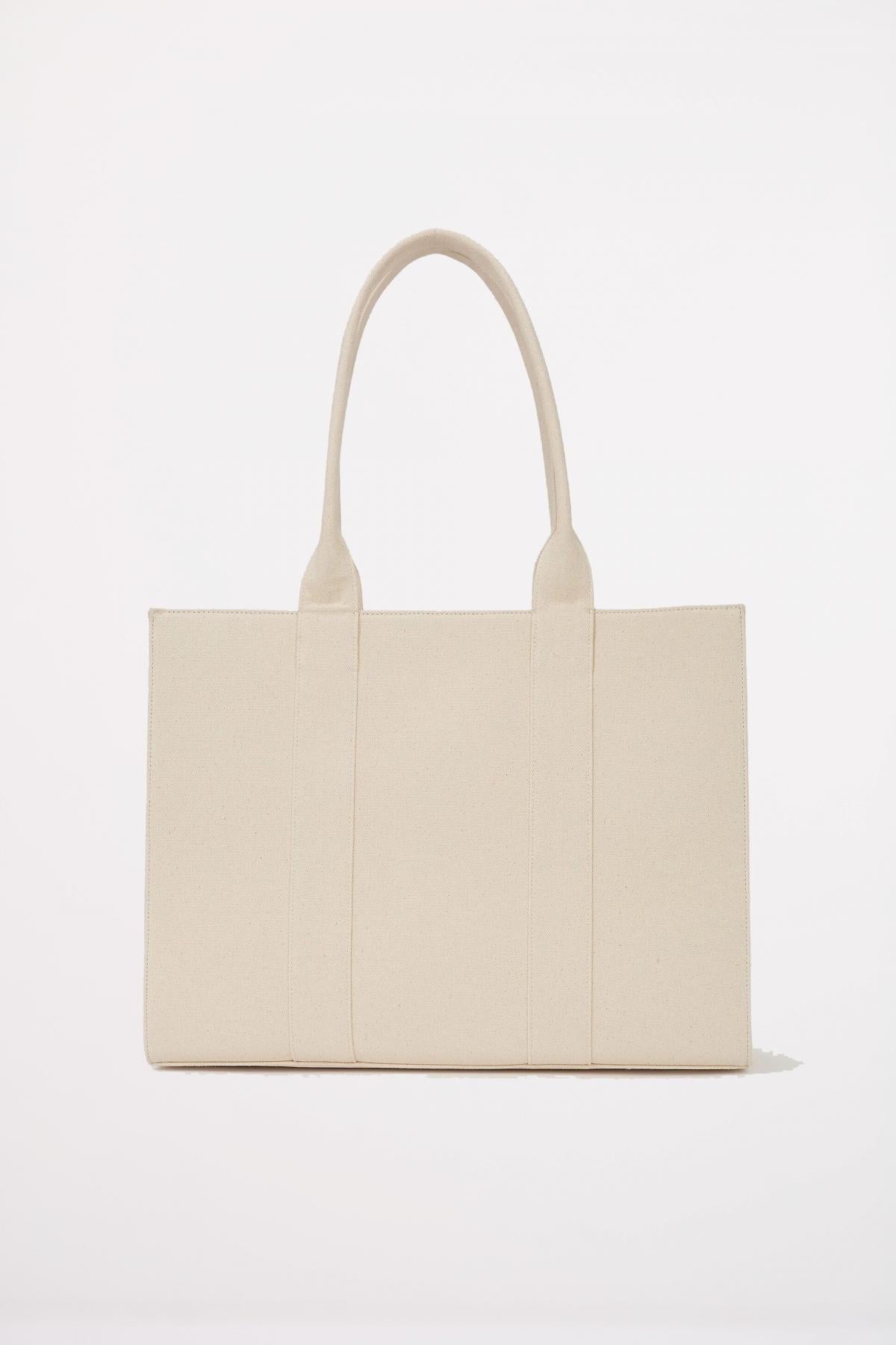 KARL LAGERFELD SRSG SQUARE LARGE TOTE en color MARRON CLARO  (2)